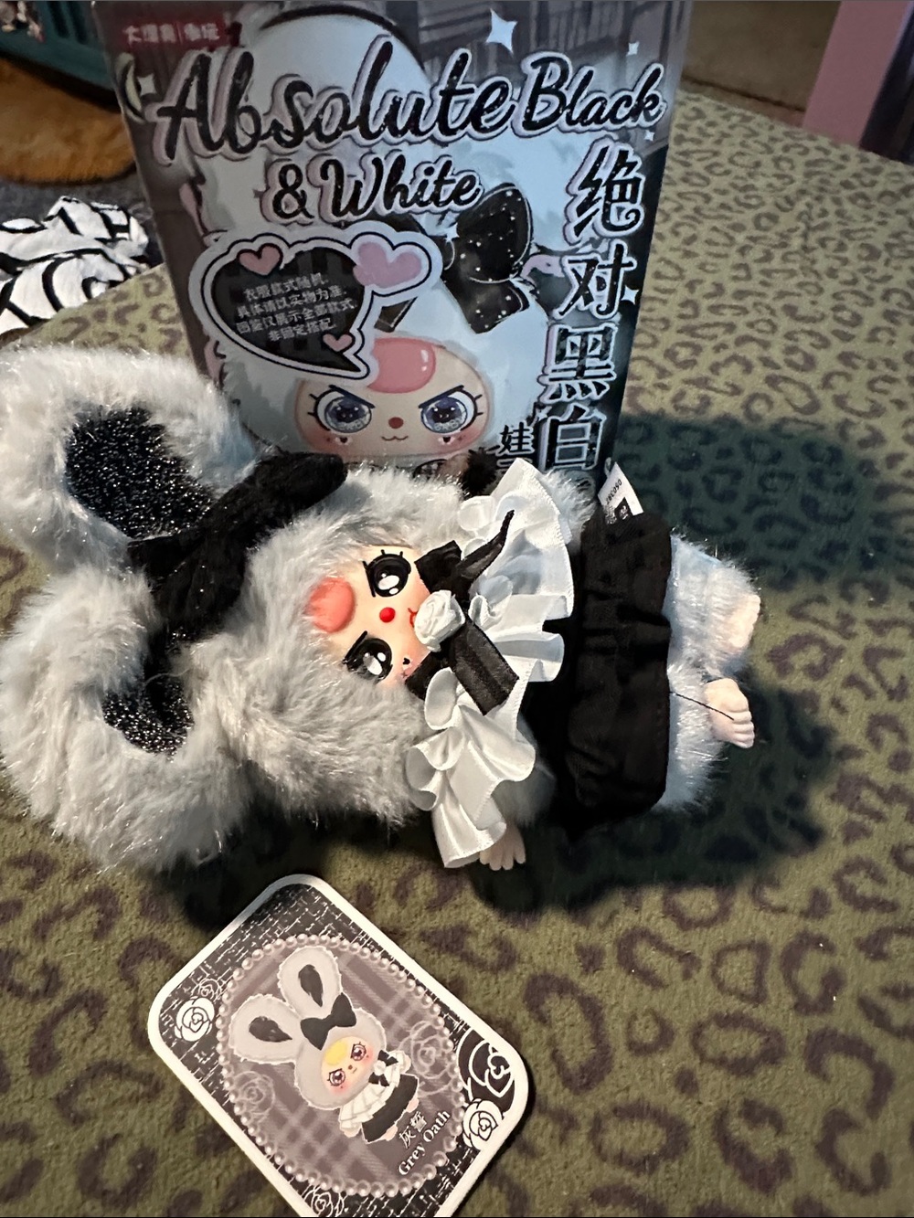 🚨2/$15🚨 Baby Three Absolute Black & White Bunny Plush Doll - Grey Oath